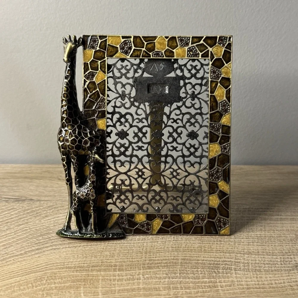 TIZO Photo‎ Frame Elegant Jeweled Giraffe & Calf Design Italian 3.